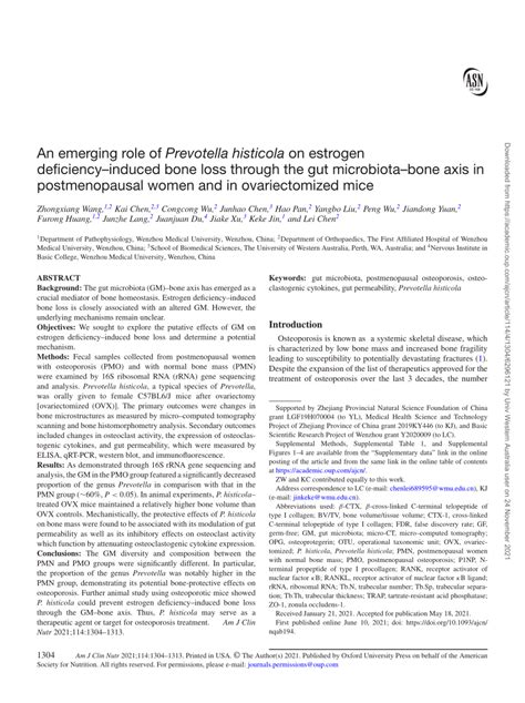 (PDF) An emerging role of Prevotella histicola on estrogen deficiency ...