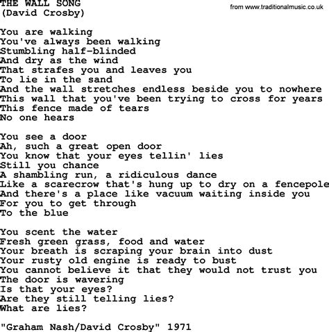 The Wall Song, by The Byrds - lyrics with pdf