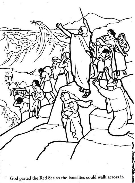 Israelites Cross Red Sea Coloring Pages - Jambestlune