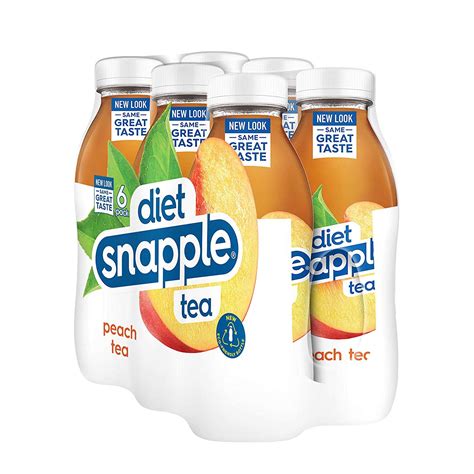 Buy Diet Snapple Peach Tea, 16 fl oz Recycled Plastic Bottle, 6 Pack All Natural Family Pack ...