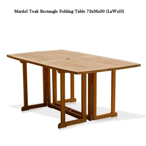 6 feet Teak Rectangle Folding Outdoor Dining Table - Olympus - Teak ...