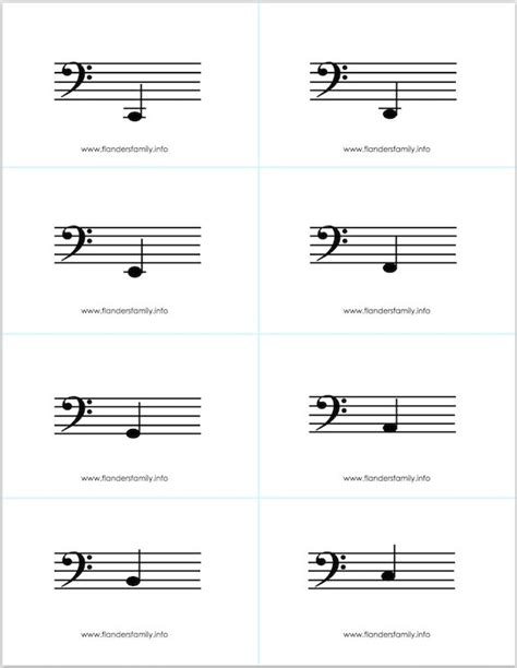 free printable musical note flashcards -- four full octaves -- from www ...