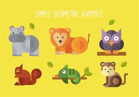 Geometric Simple Shape Animals 262099 Vector Art at Vecteezy