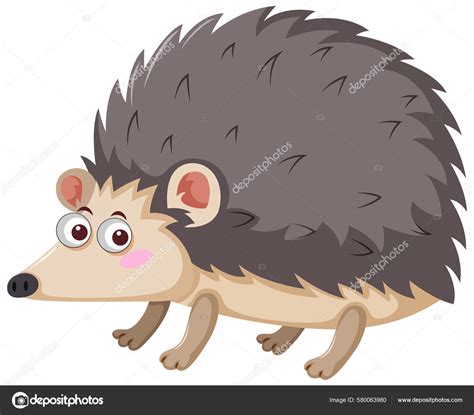 Grey Hedgehog Cartoon Style Illustration Stock Illustration by ©brgfx #580063980