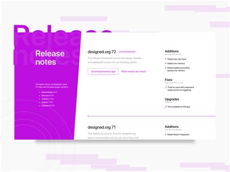 Release Notes designs, themes, templates and downloadable graphic elements on Dribbble