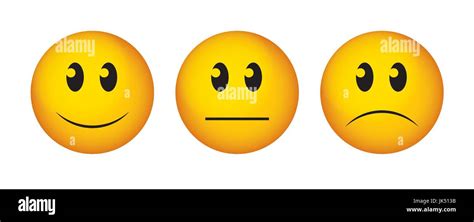 Happy, straight face and sad emoticon. Buttons to vote on survey Stock Vector Image & Art - Alamy