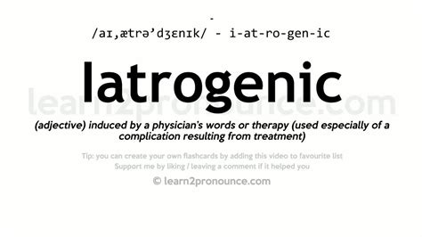 Pronunciation of Iatrogenic | Definition of Iatrogenic - YouTube