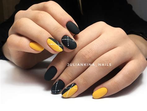 Black and Yellow Nail Art Design | Yellow nail art, Yellow nails, Yellow nails design