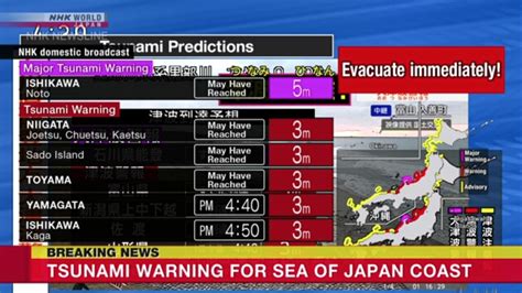 Japan issues major tsunami warning after powerful earthquake