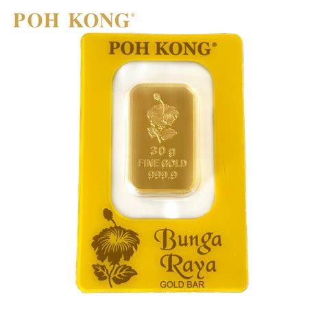 POH KONG 999/24K Pure Gold Bunga Raya Gold Bar (30g)