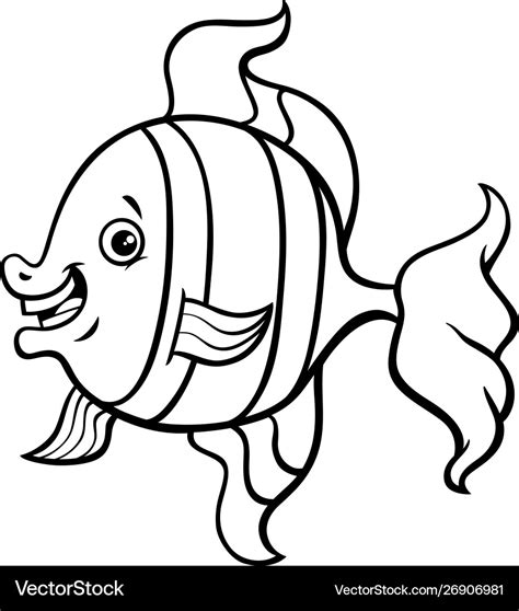 Fish Cartoon Coloring Page Vector Art Shutterstock | The Best Porn Website