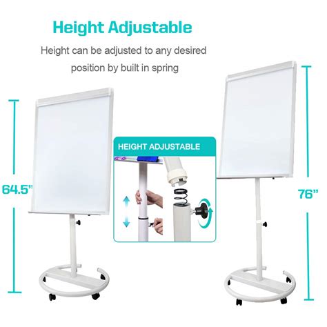 Dexboard Mobile Dry Erase Easel 40 x 28 inch, Rolling Magnetic ...