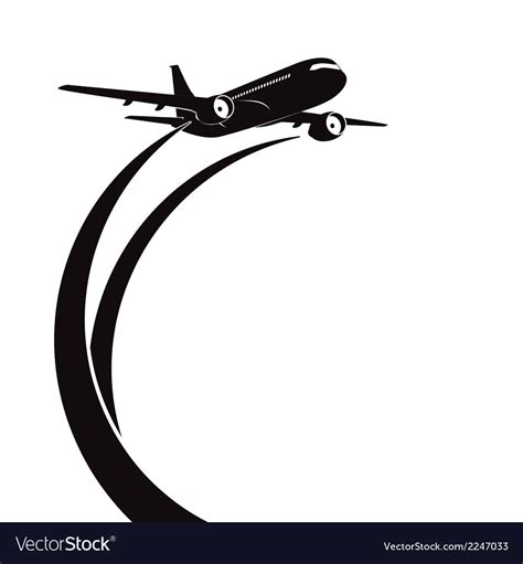 Airplane silhouette on white background Royalty Free Vector