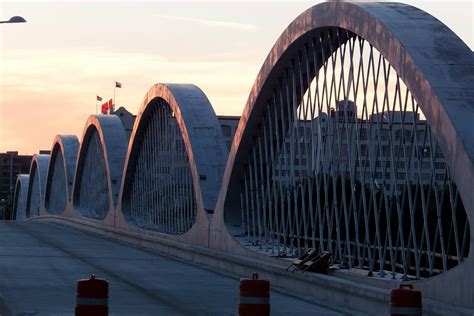 Fort Worth's new 7th Street bridge at sunset, 10-08-2013. Photo by Gordon Henry Great Places ...