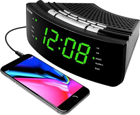 Amazon.com: SHARP Alarm Clock with AM/FM Radio, Sleep/Wake to Music ...