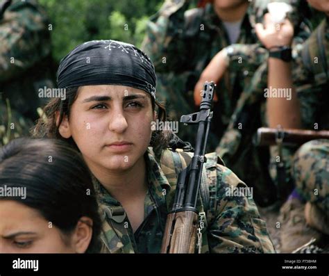 Female fighters with the Kurdish YPG during operations against the ...