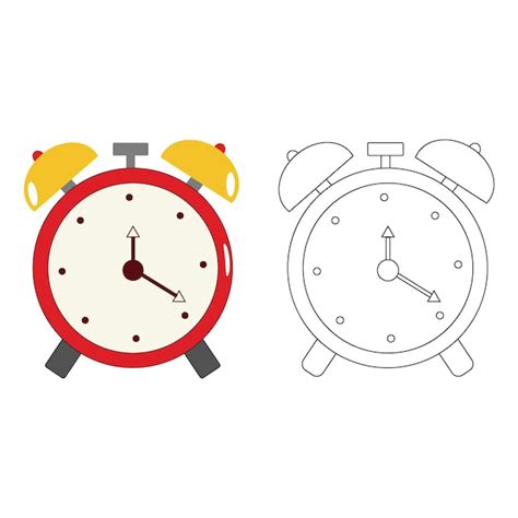 Premium Vector | Alarm clock outline with clipart