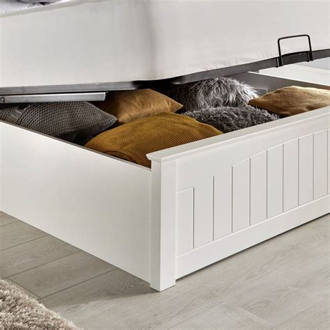 Grayson White Wooden Ottoman Storage Bed | Happy Beds