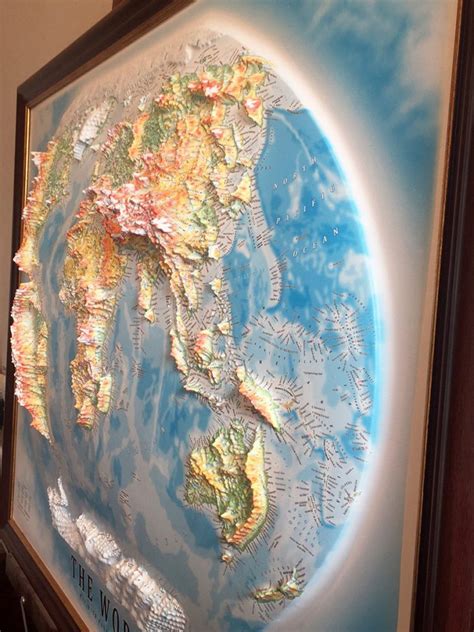 3D raised relief map of the World (Free delivery in the UK ...