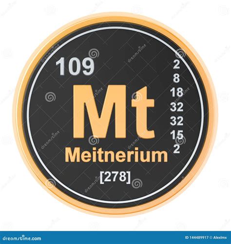 Meitnerium Mt Chemical Element. 3D Rendering Stock Illustration - Illustration of molecular ...