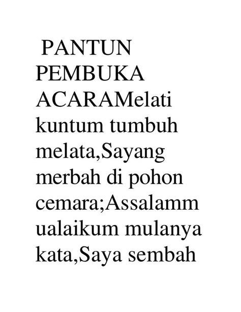 Pantun pembuka pidato dan penutup 2021