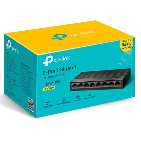 TP-Link LS1008G 8-Port 10/100/1000Mbps Desktop Unmanaged Switch Gigabit ...