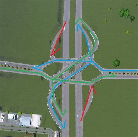 My current go-to highway interchange design; or, Oh god how do I road. : CitiesSkylines