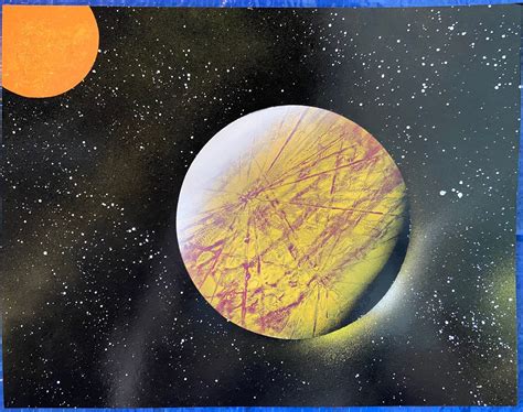 Yellow and Orange Planet Galaxy painting Galaxy art spray | Etsy