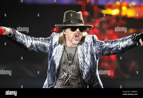 Axl Rose of Guns N' Roses performs live in concert at the O2 arena in London Stock Photo - Alamy