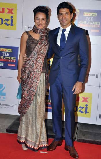 Farhan Akhtar and his wife at Zee Cine Awards | Veethi