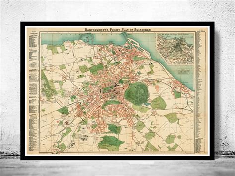 Old Map of Edinburgh 1901 Scotland Vintage Map Wall Map Print - VINTAGE MAPS AND PRINTS