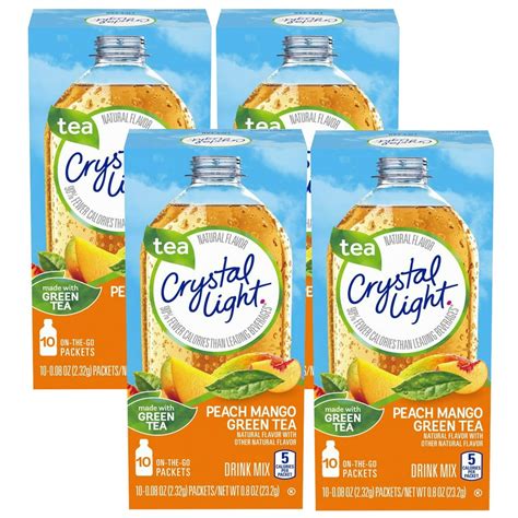 Crystal Light Peach Mango Green Tea On-The-Go Powdered Drink Mix, 10 ct ...