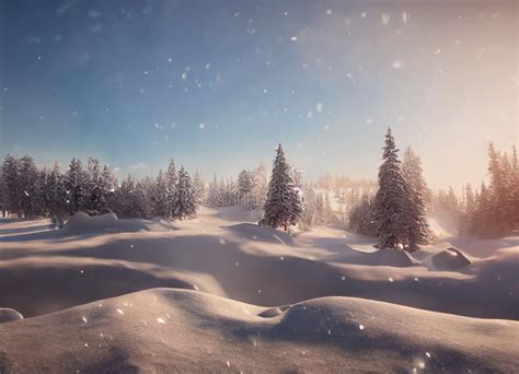 Winter Landscape with Snow Drift Stock Photo - Image of sunny ...