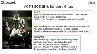 Macbeth Act 3 Sc 4 Banquo's Ghost | Teaching Resources