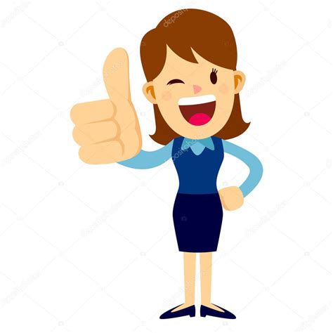 Business Woman With Her Thumbs Up Hand Sign — Stock Vector © yusak_p ...