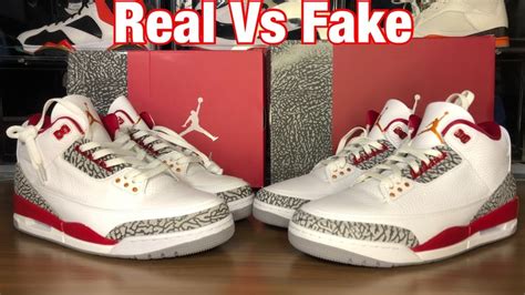 Air Jordan 3 Cardinal Red Real Vs Fake Review. W/Blacklight and weight ...