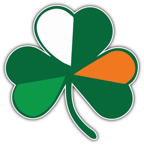 Irish Ireland Shamrock Flag Leave St Patric Car Bumper Vinyl Sticker ...