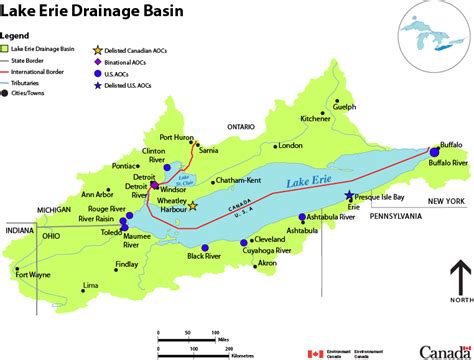 Lake Erie drainage basin map - Canada.ca