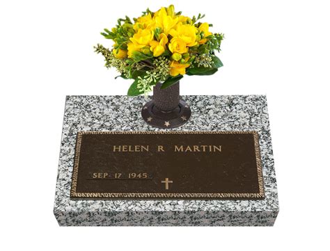 Veteran Matching Single Bronze Grave Marker With Vase|LoveMarkers