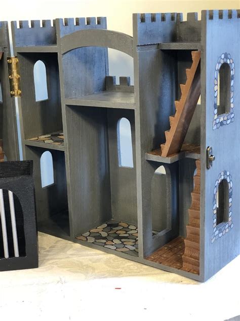 Wooden Medieval Castle/foldable Wood Doll House - Etsy | Wooden castle ...