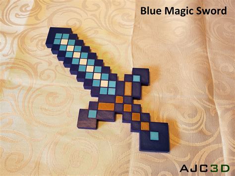 Minecraft Blue Magic Sword 10.5'' Long | Etsy