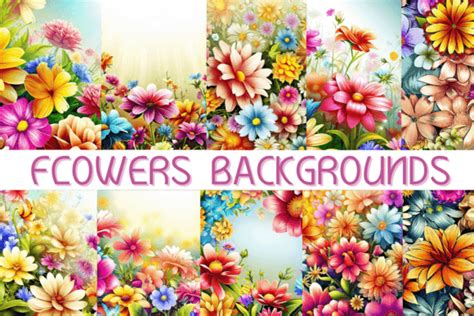 Summer Flowers Backgrounds Graphic by Endrawsart · Creative Fabrica