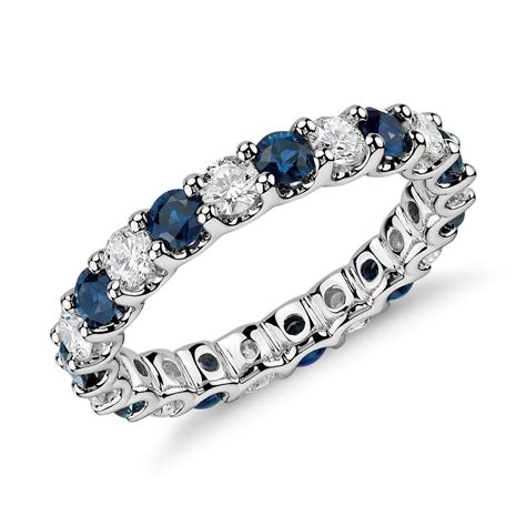 Luna Sapphire and Diamond Eternity Ring in Platinum (1 ct. tw.) | Blue Nile