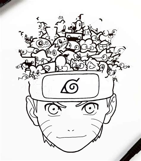 Naruto Doodle Art Line Art