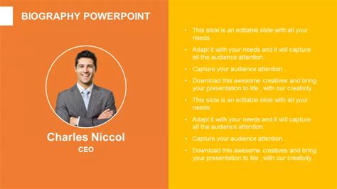 Biography PowerPoint Template Presentation and Google Slides ...