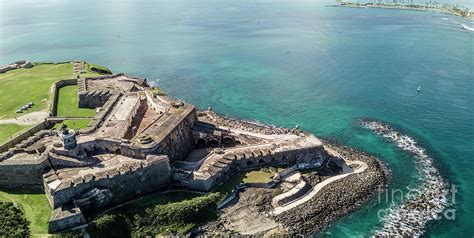 Aerial panorama of El Morro fort and San Juan, Puerto Rico. Photograph by John Wollwerth - Pixels