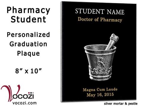 Pharmacy Student Graduation Gift Personalized 8" x 10" Plaque