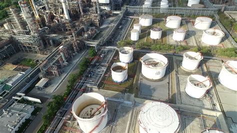 aerial view oil terminal refinery Stock Footage Video (100% Royalty ...