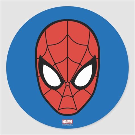 Spider-Man Head Icon Classic Round Sticker #spiderman #spider #spiderman #super #marvel # ...