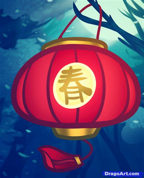 How to Draw a Lantern, Chinese Lantern, Step by Step, Stuff, Pop Culture, FREE Online Drawing ...